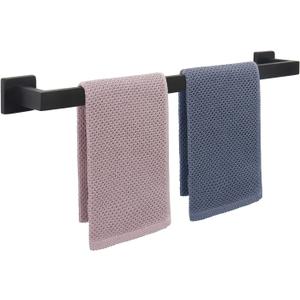 NearMoon Towel Bar, Bath Accessories Premium Thicken Stainless Steel Square Shower Towel Rack for Bathroom, Towel Holder Wall Mounted (1 Pack, Matte Black, 27 Inch)