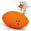 Interactive Dog Toy, Pet Ball Toys Automatic Moving Bouncing and Rotating, Solid E-TPU Material, IPX7 Waterproof Active Rolling Balls for Small, Medium and Large Dogs(Vorange)