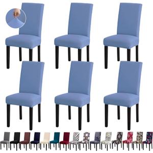 Chair Covers, Stretch Kitchen Chair Covers/Dining Room Chair Covers Set of 6, Removable Washable Dining Chair Slipcovers for Home, Hotel, Banquet