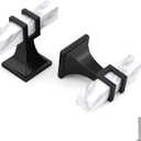 Haliwu 10 Pack White Marble Grain Cabinet Knobs, 2 Tone T-bar Black Kitchen Handles, Solid Square Dresser and Drawer Pulls