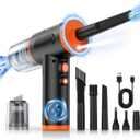 Compressed Air Duster, 100000RPM Handheld Car Vacuum/Air Blower& Pump, 3 Gear Adjustable Electric Air Duster/Car Vacuum Cleaner, Keyboard Duster with LED Light-10 Kits Air Blower for Computer