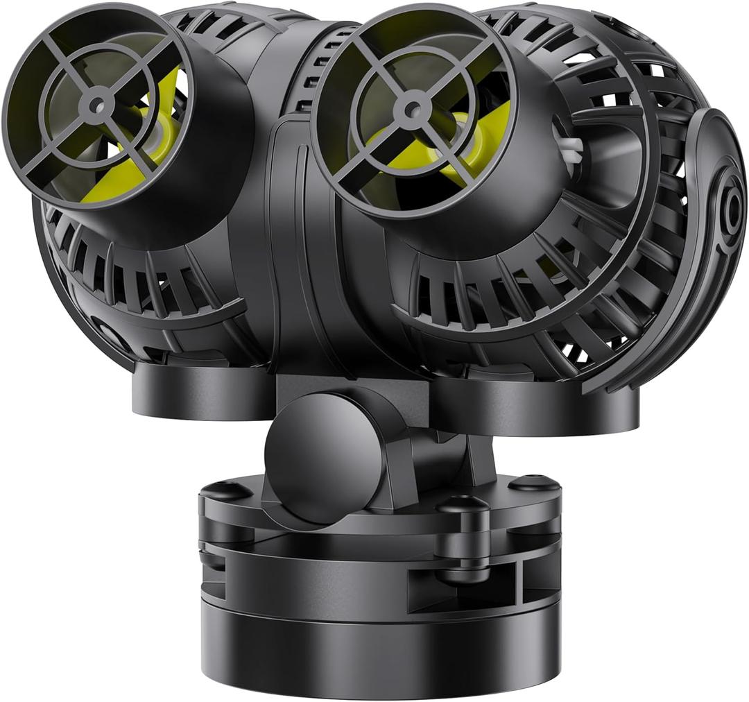 Aysoner Wave Maker Pump for Aquarium: 55/75/125Gallon Magnetic Fish Tank Powerhead for Saltwater Freshwater 1600GPH 8W Adjustable Pump for Fish