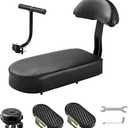 Zacro Kids Bike Seat Set, Comfort Bike Seat with Backrest, Wide Child Bicycle Rear Seat Cushion Back Safety Armrest Handrail Feet Pedals, Children Bicycle Back Seat for Over 5 Years Old