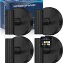 Suction Cup Hooks for Shower, Heavy Duty Shower Towel Suction Hooks, No Drill Wall Mounted Towel Hooks for Bathrooms Wall, Kitchen,Glass, Mirror,Tile to Hang Towels, Robes, Coat-Black(4 Pack)