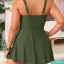Aqua Eve Plus Size Swim Dress - Two Piece Tankini Swimsuit Tummy Control Bathing Suit with Shorts 2025 (Green, XXL)