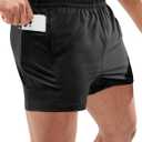 MIER Men's 3 Inch Athletic Running Shorts with Brief Liner Quick Dry Gym Active Workout Lined Shorts with Zipper Pocket