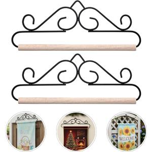 2 Pcs Garden Flag Wall Hanger 12 Inch Garden Flag Holder Fabric Banner Hanger for Outdoor Decoration, Quilters Display for Storage Draping
