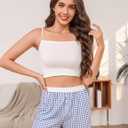 Boxer Shorts for Women Summer Lightweight Pajama Sleep Shorts Y2k Cute Micro Mini Pj Bottoms  (Blue, M)