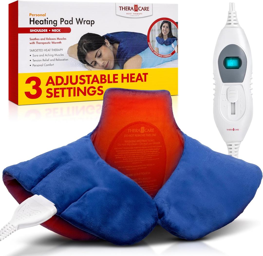 Veridian Healthcare Deluxe Heating Pad Wrap for Shoulder and Neck, Blue