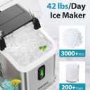 Aeitto Nugget Ice Maker Countertop, 42lbs/24H Ice Machine with 1.5L Water Tank, Rapid Ice Release in 6 Mins, Self-Cleaning Pebble Ice Maker with Basket and Scoop for Home Office RV and Party, Silver