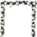 Lvydec 2 Pack Artificial Peony Flower Garland - 6ft Silk Peony Flower Garland for Wedding Party Table Decoration (Black & White)