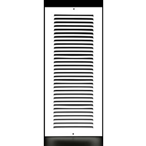 HVAC Premium 8'' x 25'' [Duct Opening] Flat Stamped Steel Return Air Grille - Sidewall and Ceiling - HVAC Vent Duct Cover - White [Outer Dimensions: 9.75''w X 26.75''h]