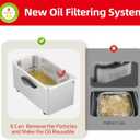 Deep Fryer with 2 Baskets and Oil Filtration System, 7.4 Quart 3000W Electric Deep Fryer for Family, View Window and Odor Free Filter, Adjustable Temperature, Stainless Steel Fryer Pot with Basket