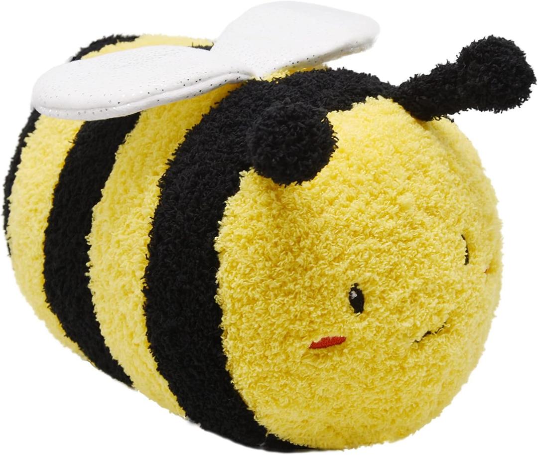 Fuzzy Bumblebee Stuffed Animal with Smile Face and White Wings Super Cute Plush Bee Toy Excellent Gifts for Kids or Honey 12 Inch