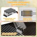 HOUSE AGAIN Grill Brush Bristle Free, 304 Stainless Steel Food-Grade Brush Head with Scraper, Safe BBQ Outdoor Grill Cleaning Brush Strong Barbecue Brush Cleaner Non Wire for Grill Grate/Wooden Handle