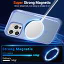 SUPFINE Magnetic for iPhone 15 Pro Max Case (Compatible with MagSafe) (Military Grade Drop Protection) Translucent Matte Shockproof Phone Cover,Blue Purple