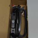 Sliding Glass Patio Door Handle Replacement Set, Zinc Diecast, Fits 1-3/8" to 2-1/4" Thick Doors, 3-15/16inch(10cm) Hole Spacing Keyed (Centered, Black)