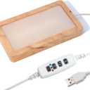 Rectangle LED Light Base with Timer & Adjustable Brightness - Wood Display Stand for Glass Art,Crystal Display,6 inch