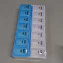 Amazon Basic Care (7-Day) AM/PM Pill Organizer, Vitamin Case, And Medicine Box, Large Compartments, 2 Times a Day, Blue and Clear Lids