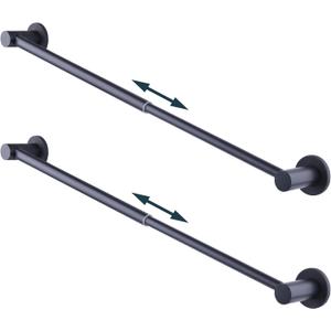 10-18 inches Adjustable Magnetic Towel Bar for Refrigerator, Magnetic Rod for Classroom Whiteboard, Magnet Towel Holder Towel Hook Hanger for Kitchen Dishwasher, Laundry Washer, Black, Pack of 2