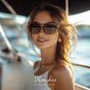 Retro Aviator Sunglasses for Women Men:Polarized Trendy Vintage 70s Rectangle Womens Shades Sun Glasses UV Protection