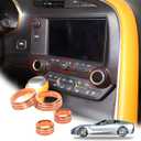 LLKUANG Central Console AC Volume Knob Button Switch Cover Trim Fit for Chevrolet Corvette C7 2014-2019 Aluminum Alloy Air Conditioner Knob Adjustment Cover-4pcs (Orange)