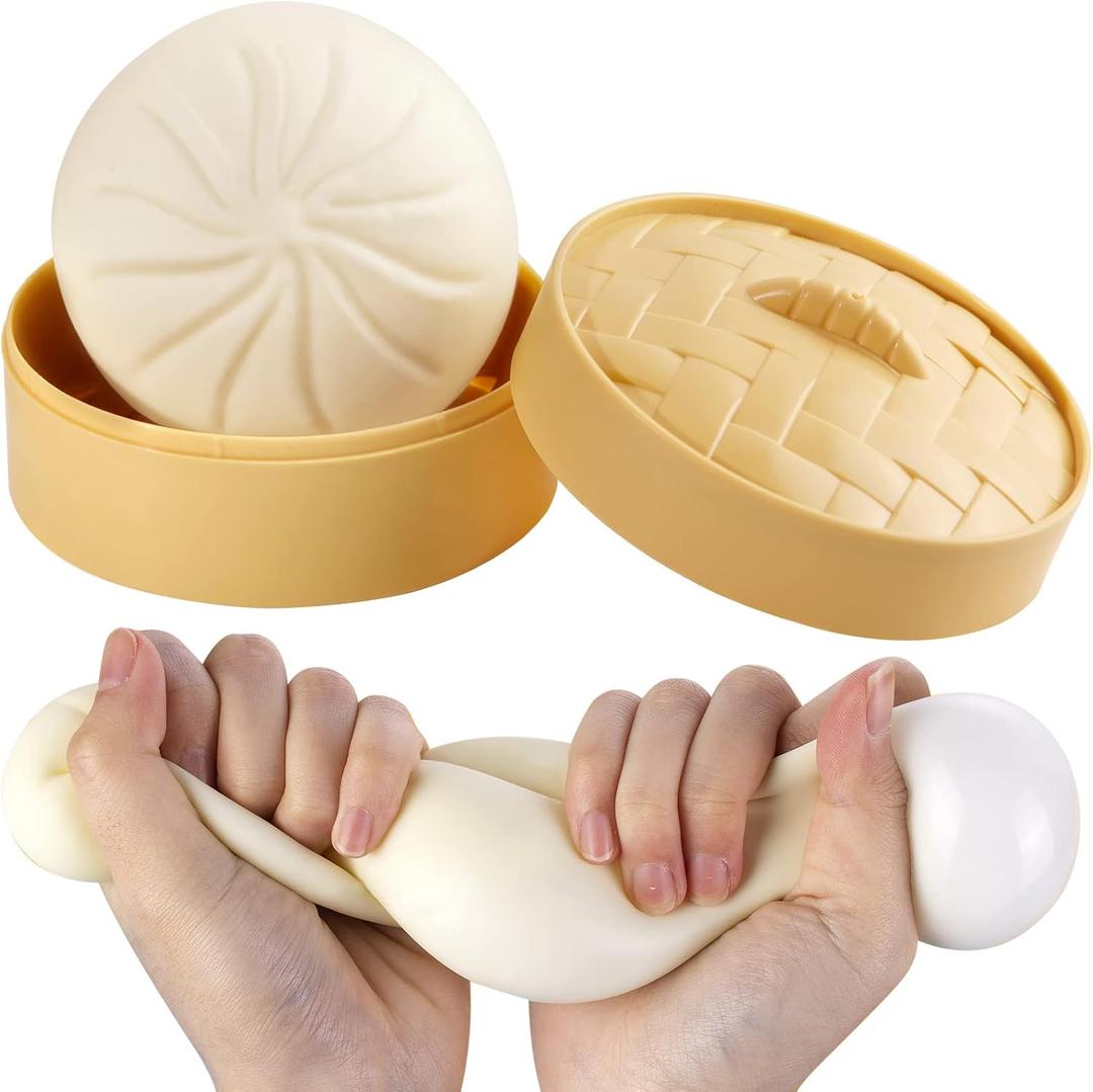 Dumpling Stress Ball, Steamed Stuffed Bun, Stress Relief Squeezing Bun Toys for Halloween Project, Tricking People, Kid Playing