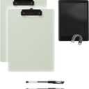 2 Pcs Magnetic Clipboard with Pen, 9x12.5 Inch A4 Letter Size, Plastic Waterproof Multifunction Board for Nurse, Teacher, Kids, Office (Green 2Pcs)