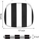 Outdoor Chair Cushions, Patio Chair Cushions Terrace Square Seat Cushion Waterproof Thick Black White Stripe 17 * 16 * 2 Inch (4, Black White, Memory Sponge)