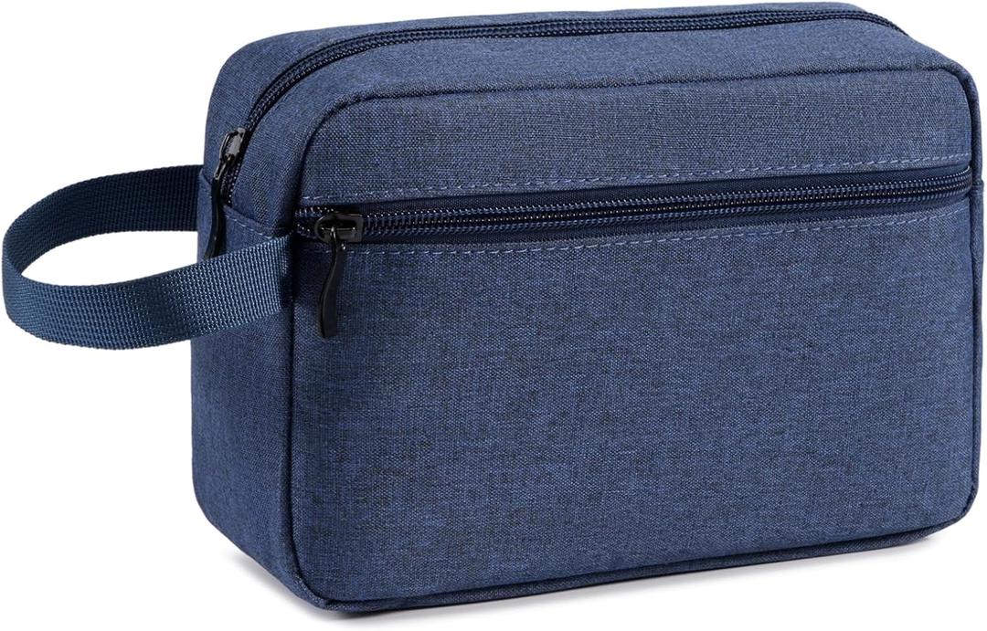 Travel Toiletry Bag, Small Cosmetic Bag, Hanging Water-Resistant Organizer for Men & Women, Ideal for Makeup, Shaving Kit, Gym Essentials & Travel Accessories (Blue)