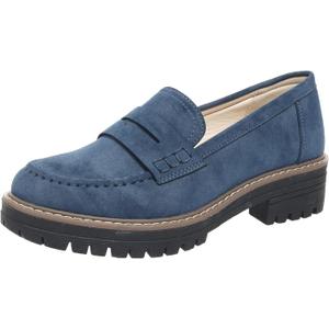 Womens Loafers Shoes Platform Chunky Penny Loafer Lug Sole Comfortable Slip On Work Office Business Casual Dress Shoes, (8, Blue)