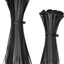 Zip Ties Assorted Size 200 Pack 8+12 Inch,75 LBS Tensile Strength Heavy Duty Cable Ties, Self-Locking Wire Ties Plastic Black Zipties for Indoor Outdoor Use