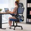 TRALT Office Chair Ergonomic Desk Chair, 330 LBS Home Mesh Office Desk Chairs with Wheels, Comfortable Gaming Chairs (Dark Blue)
