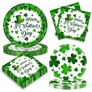 150 Pcs St. Patrick's Day Paper Plates and Napkins, 50 Sets Paper Plates for St. Patricks Day, St. Patrick's Day Perfect for St. Patricks Day Parties & Everyday Family Gatherings