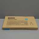 Wireless Keyboard and Mouse Combo, MARVO 2.4G Ergonomic Wireless Computer Keyboard with Phone Tablet Holder, Silent Mouse with 6 Button, Compatible with MacBook, Windows (Black)