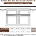 1 Diameter Curtain Rods Itself is 30 to144 inch 1 Pack Fit 30-142 inch, 66 to 120 inch Window with Heavy Duty Adjustable Rod Matte Black Splicing Metal Extra Long Curtain Rod for Windows