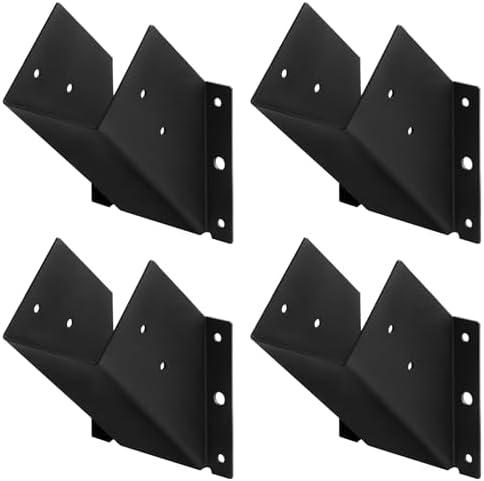 GBGS 4 Pcs 45-Degree 4x4 Beam Support Bracket,Inner Width:3-1/2",14 Gauge 45°Angle Post and Beam Knee Bracket for Pergola