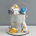 Space Cake Toppers Outer Space Cake Decorations,Astronaut Rocket Stars Cake Decorations for Two The Moon First Trip Around the Sun Birthday Baby Shower, Mini