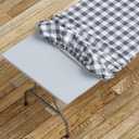 Sorfey Tablecloth -Fitted with Elastic, Vinyl with Flannel Back, Fits for Table 60"x 30" Rectangle,Water Proof, Easy to Clean, Checked Gray Design