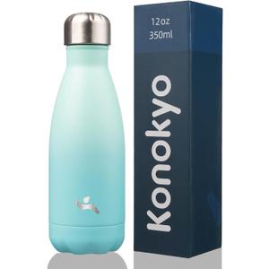 Insulated Water Bottles,12 oz Double Wall Stainless Steel Vacumm Metal Flask for Sports Travel,Mint
