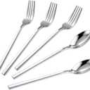 DaYammi 150 Pcs Silver Plastic Forks and Spoons, Heavy Duty Plastic Flatware, Disposable Cutlery, Silver Disposable Silverware include: 75 Forks, 75 Spoons for Dinner Party Wedding
