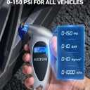 AstroAI Tire Pressure Gauge Digital 0-150PSI (Accurate in 0.1 Increments), 4 Units Stocking Stuffers for Car Truck Bicycle with Backlight LCD and Presta Valve Adaptor, Sliver (2 Pack) (Silver)