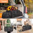 Large Cat Carrier for 2 Cats with 2 Litter Boxes, A.FATI Expandable Foldable Double Pet Carrier with Removable Divider, Breathable Mesh Oxford Cat Travel Crate for Car/Camping/Vet, Black