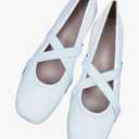 Mary Jane Flats for Women Square Toe Ballet Flats Cross Strap Flat Shoes Dressy Comfortable for Work Wedding Office Casual Size 5