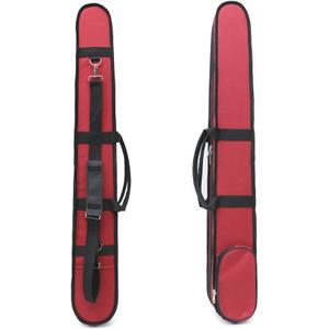 Upright Double Bass Bow Case for 2 pcs German/French Style Bow Lightweight Sturdy bass bow case with shoulder strap (Red)