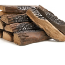 BIOMAND Gas Log for Fireplace, 10 Peice Realistic Ceramic Wood Logs for Fire Pit, Reusable Fake Fire Logs for Ventless, Gas or Propane Inserts