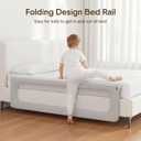 Folding Bed Rail for Toddlers, Baby Bed Rail Guard with Reinforced Anchor Safety System, Toddler Bed Rails for King Size Beds, Twin, Full, Queen (Grey, 71"x21.6")