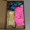 2 Pack Christmas Doll Accessories Beach Doll Clothes Miniature Beach Prop Set Include Chair Swim Ring Sunglasses for Christmas Decoration Accessories