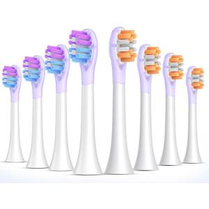 Replacement Toothbrush Heads - Compatible with Philips Sonicare Electric Toothbrushes & More Click - on Handles - 8 Pack