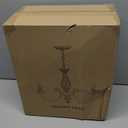 6-Light Farmhouse Candle Chandelier for Living Room, Rustic Industrial Pendant Ceiling Light fixture, Vintage Ceiling Hanging Lamp for Bedroom Hallway Kitchen Dining Room Foyer, Brown E12 Socket (Black with Gold)